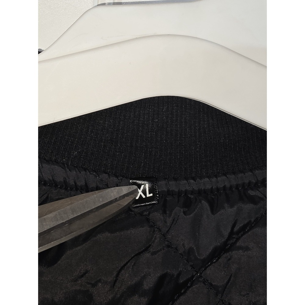 Women's Bomber Jacket Quilted Black Sz Xl - Picture 3 of 4